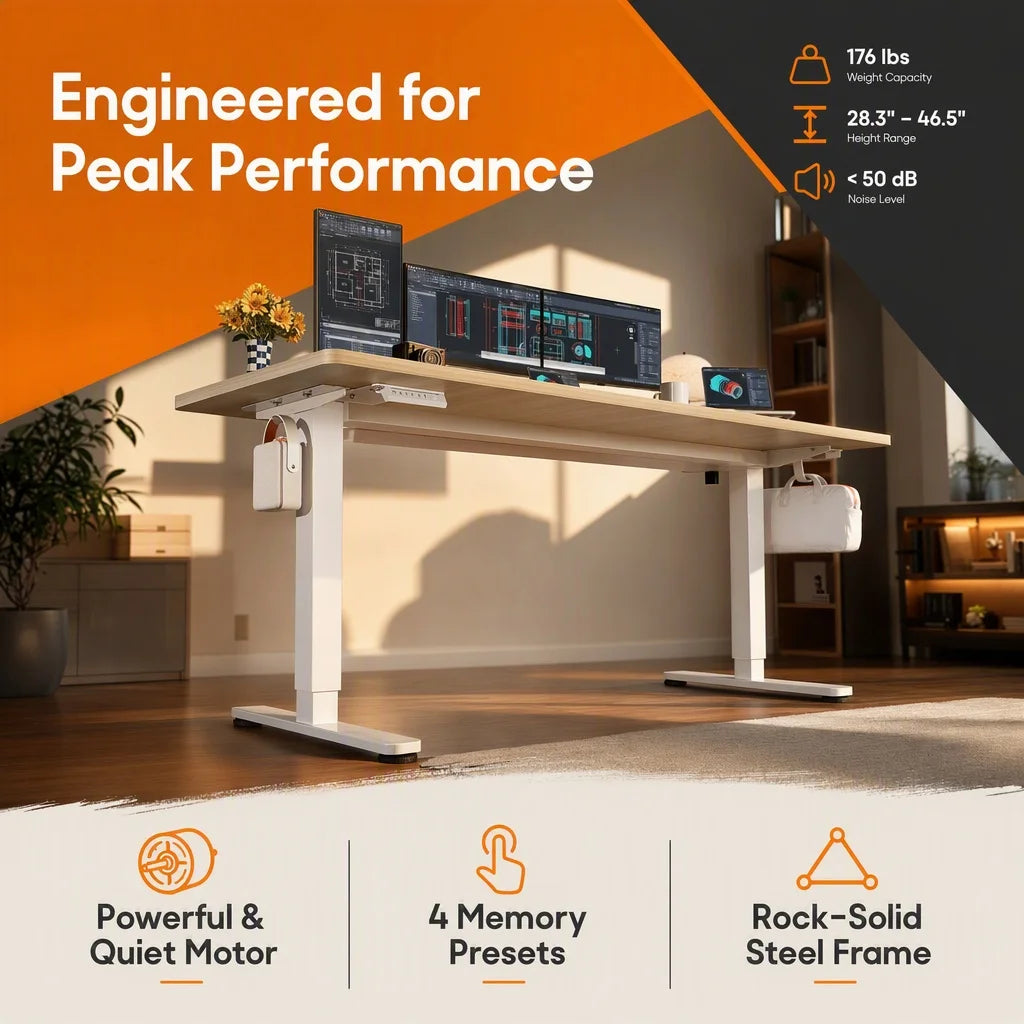 K Kyspho Electric Height Adjustable Standing Desk With Memory