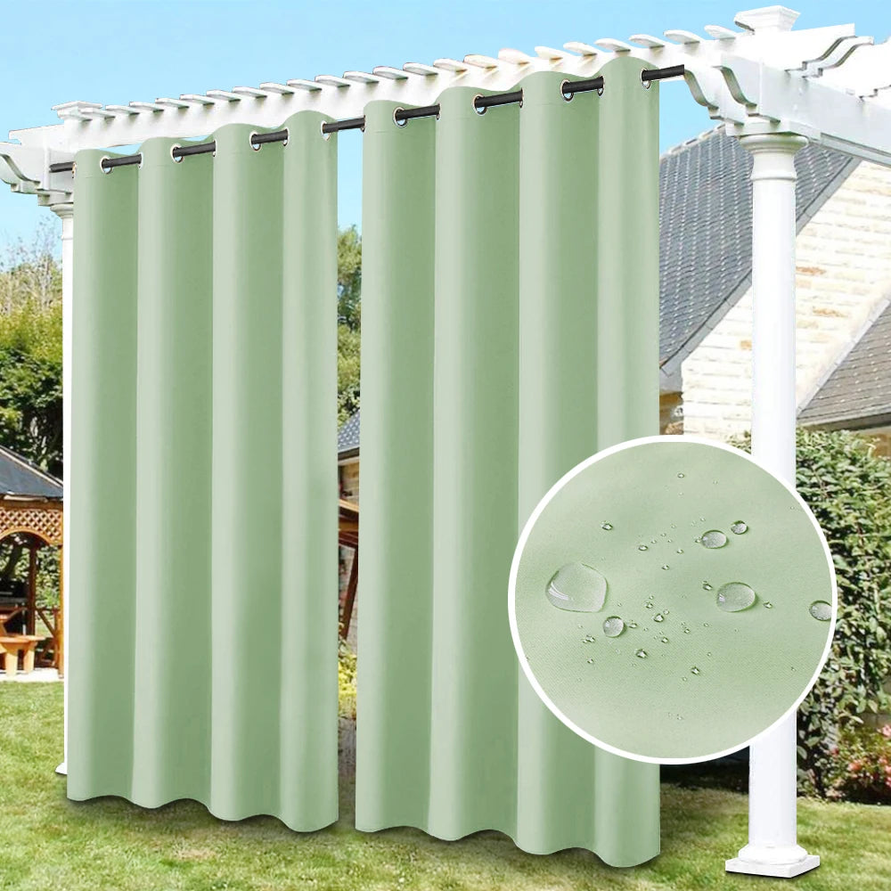 Outdoor Waterproof Blackout Curtains With UV Protection For Patio