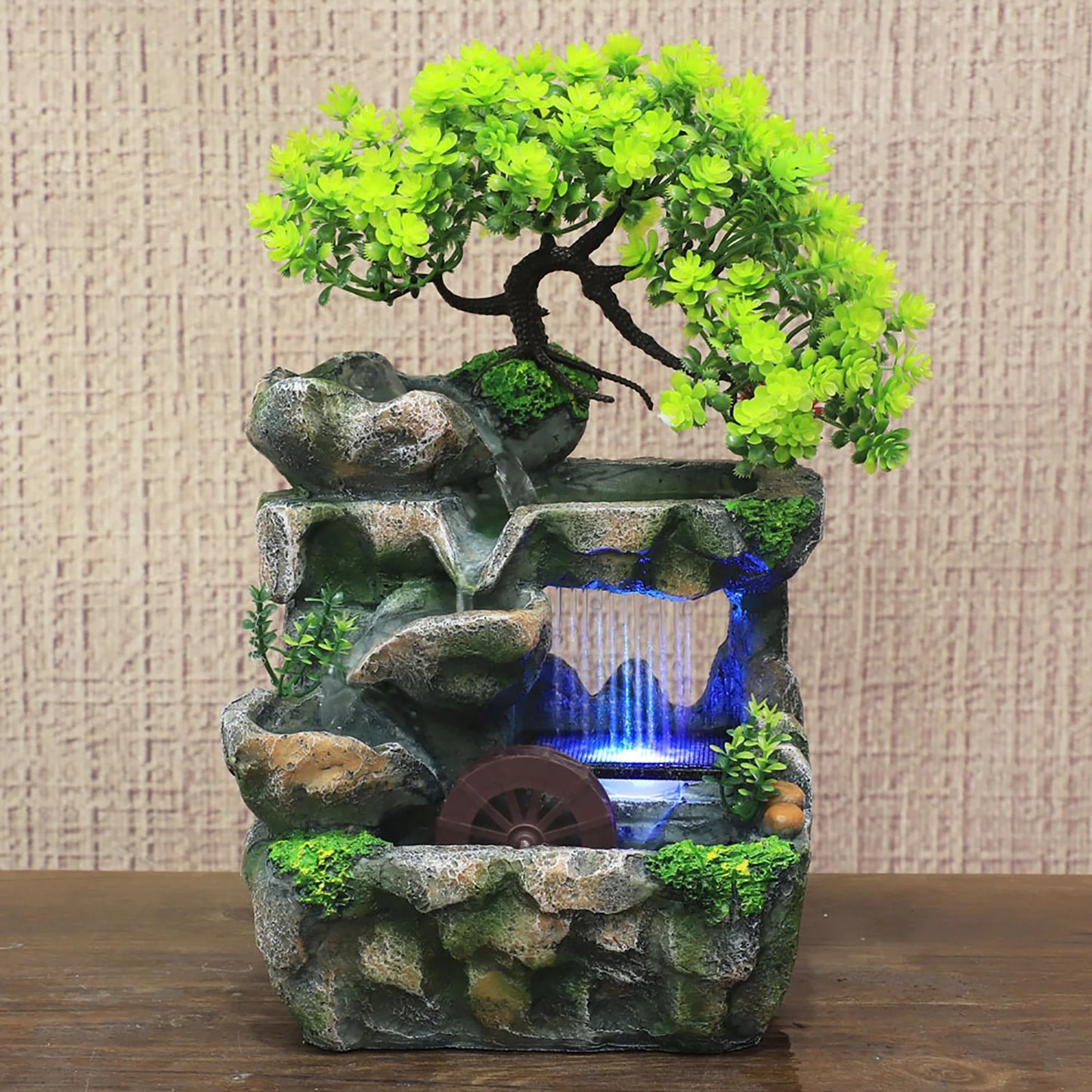 Indoor Room Fountain Waterfall Decor With LED Lighting Zen