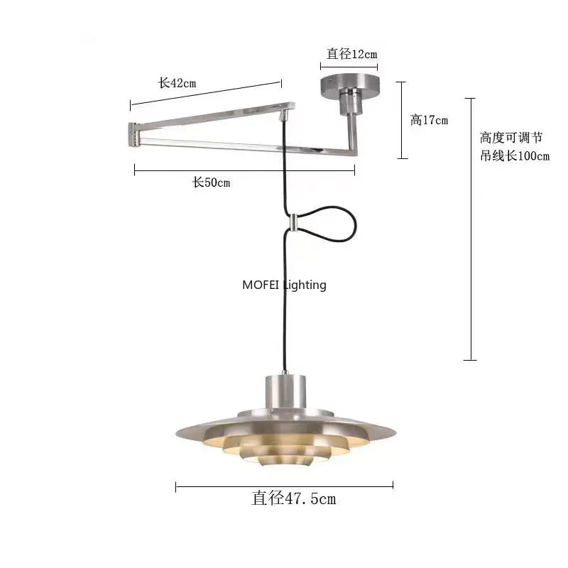 Nordic Lamp White Silver Metal E27 Minimalism LED Chandelier Art Design Kitchen Bedroom Home Decoration Adjustable Pendant Light
