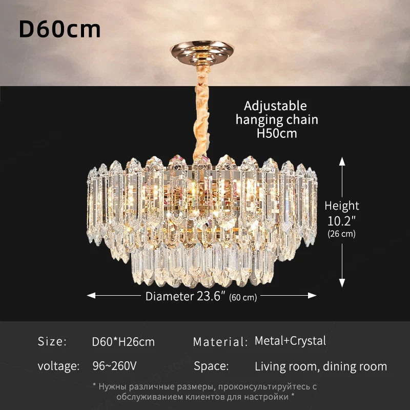 Modern LED Ceiling Pendant Lamp For Living Room Crystal Chandelier