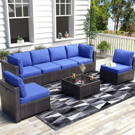 HobbyLane Seven Piece Modular Outdoor Furniture Set