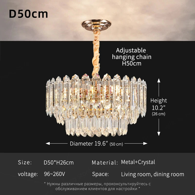 Modern LED Ceiling Pendant Lamp For Living Room Crystal Chandelier