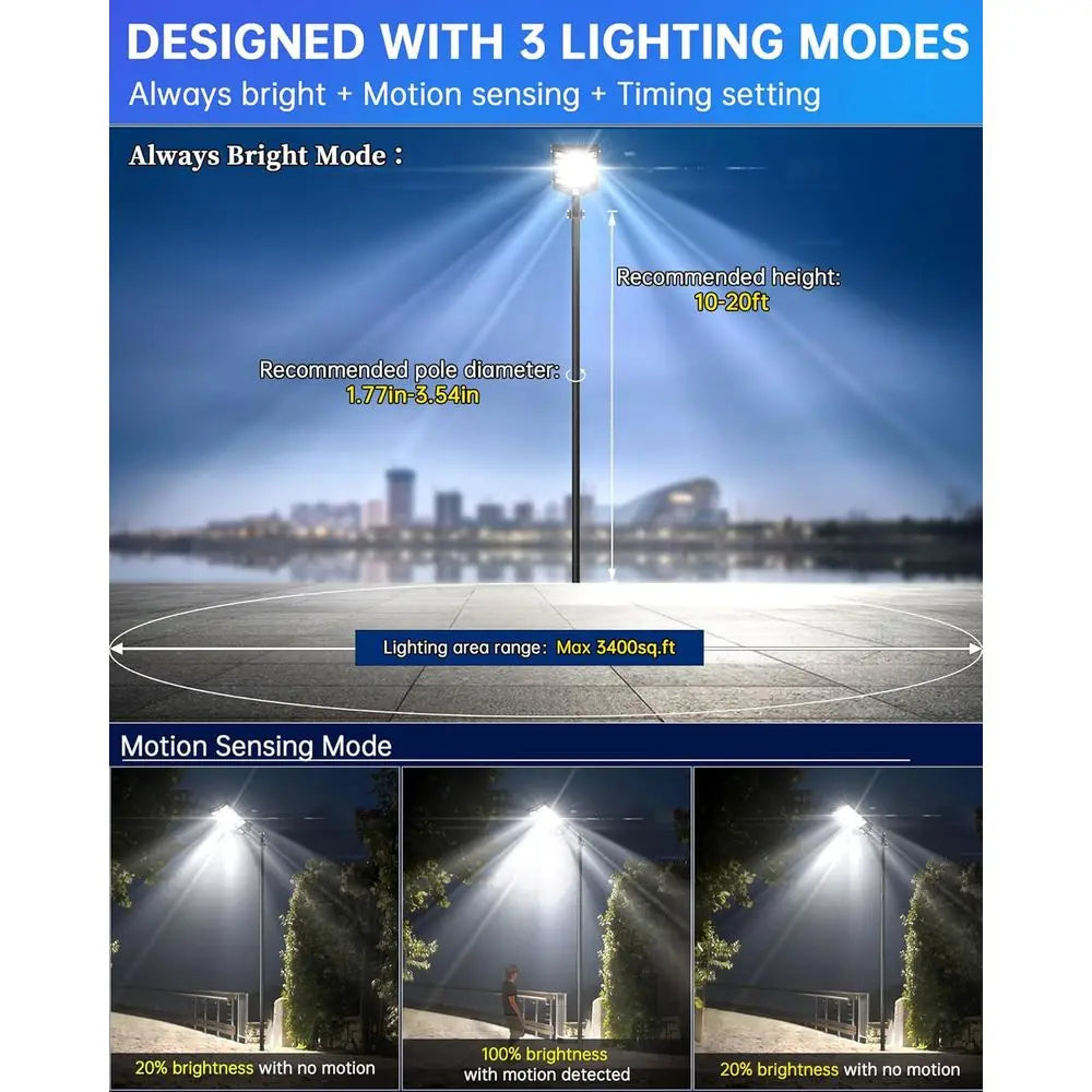 SL-5200W Outdoor Street Light With Motion Sensor for Parking Lot