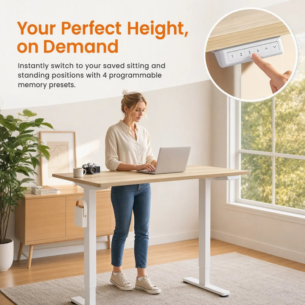K Kyspho Electric Height Adjustable Standing Desk With Memory