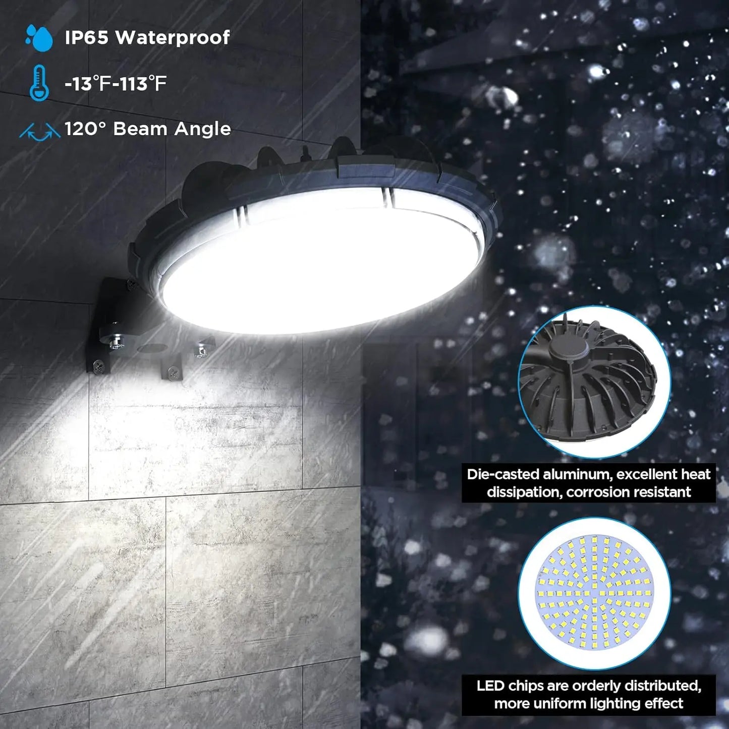 80W LED Barn Light 120V Dusk-to-Dawn Outdoor Lighting IP65