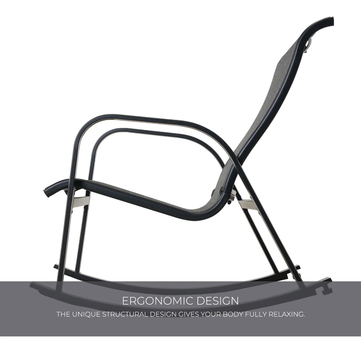 Grand Patio Mesh Sling Rocking Chair For Outdoor Porch Patio