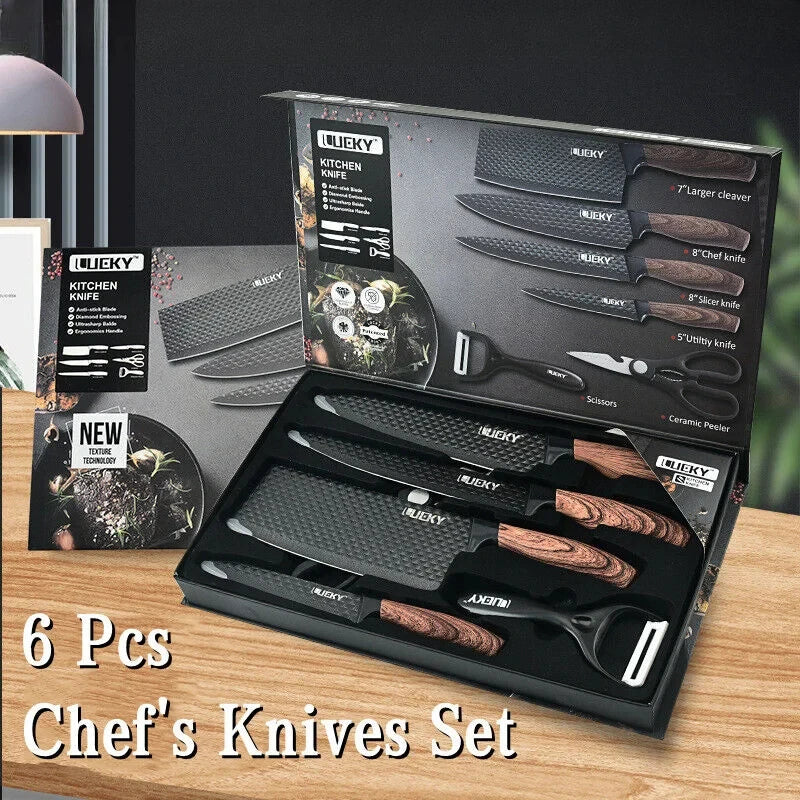 MDHAND Stainless Steel Knife Set 6-Piece Kitchen Tools