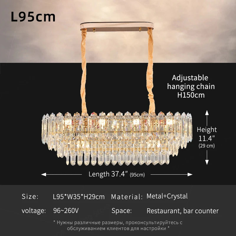 Modern LED Ceiling Pendant Lamp For Living Room Crystal Chandelier