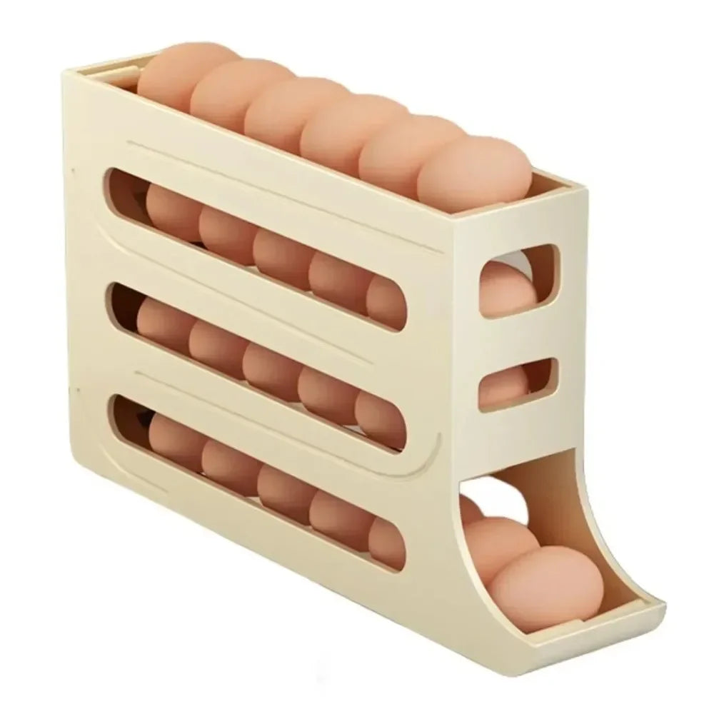 AHTOSKA 4 Layer Automatic Egg Dispenser Refrigerator Organizer