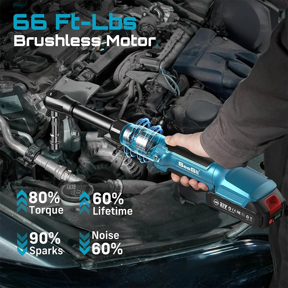 Seesii 12V Cordless Electric Wrench With 80Nm Torque