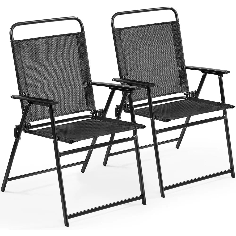 XMSJ 2 Piece Folding Outdoor Chairs With Cushions Carry Handle