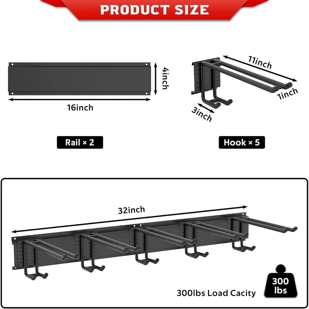 Wall Mounted Ski Rack And Storage Organizer Holds 300 Lbs