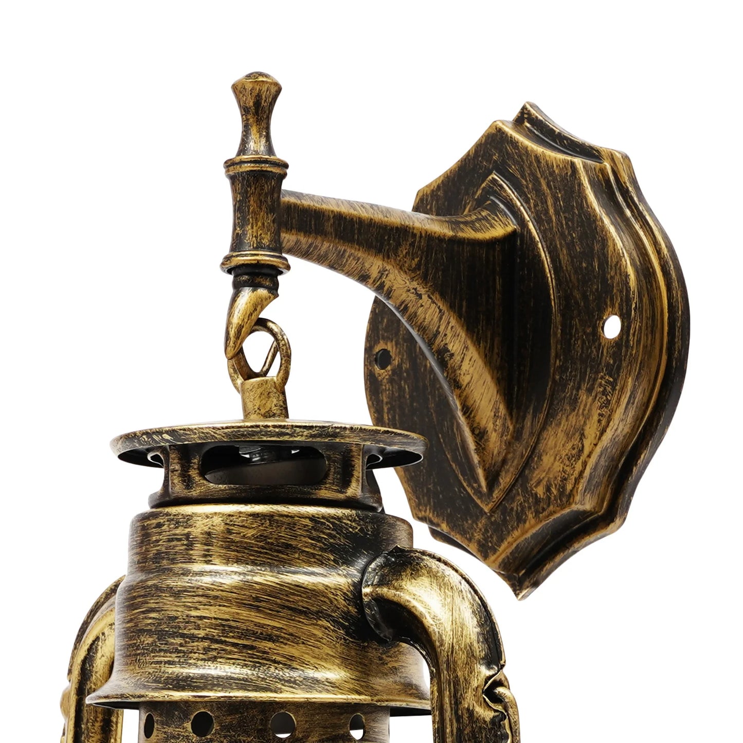 Bymaocar Industrial Antique Bronze Plastic Lantern Sconce Indoor Garden Porch Exterior Wall Light for Home Yard Patio Decor