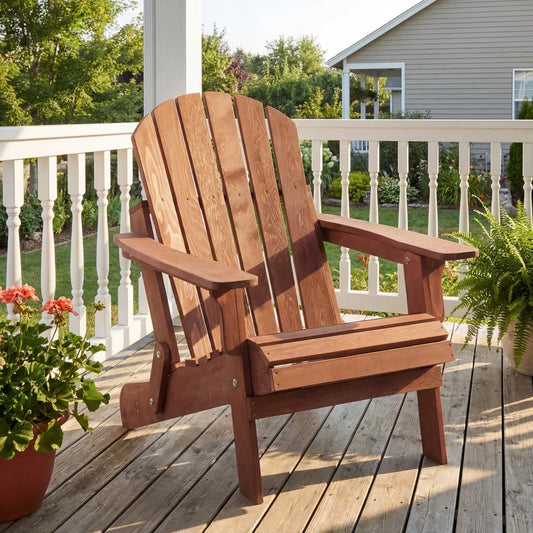 Outdoor Folding Adirondack Chair For Patio Garden And Backyard
