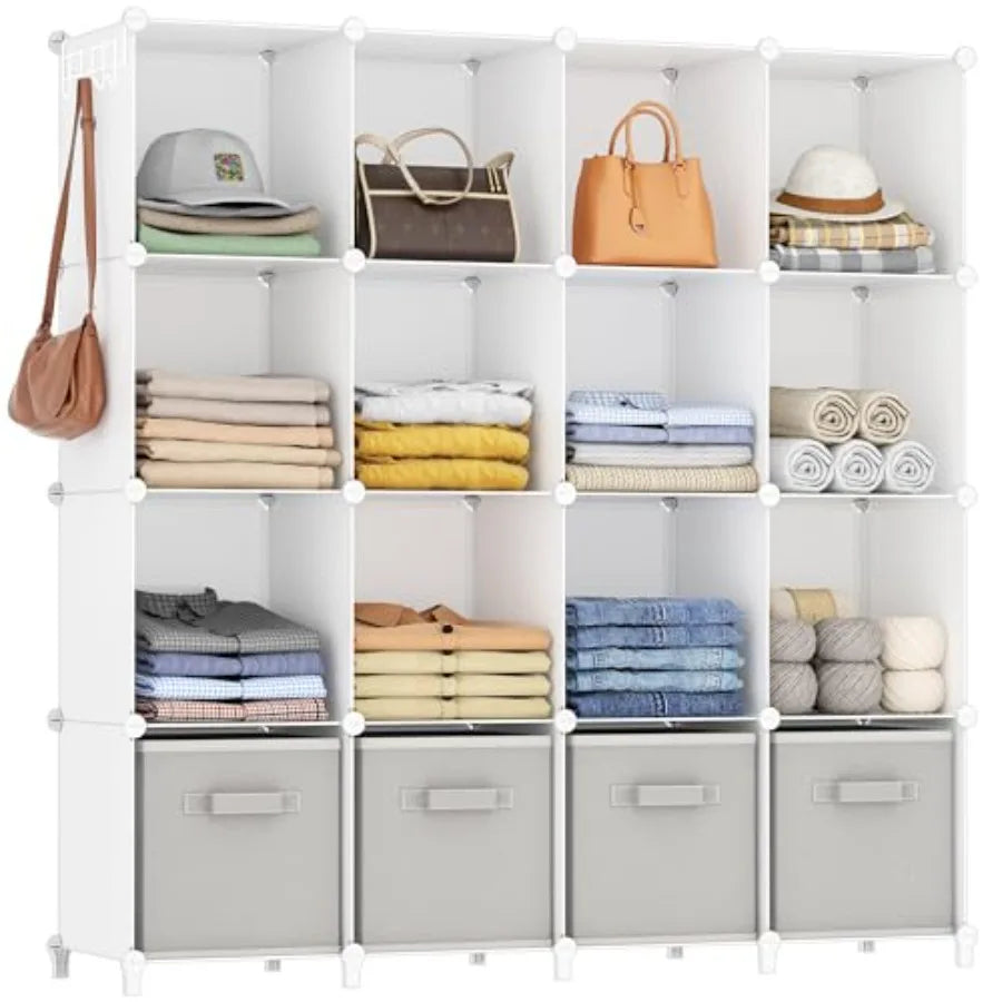 Plastic Cube Closet Organizer Shelves For Clothes And Bedroom Storage