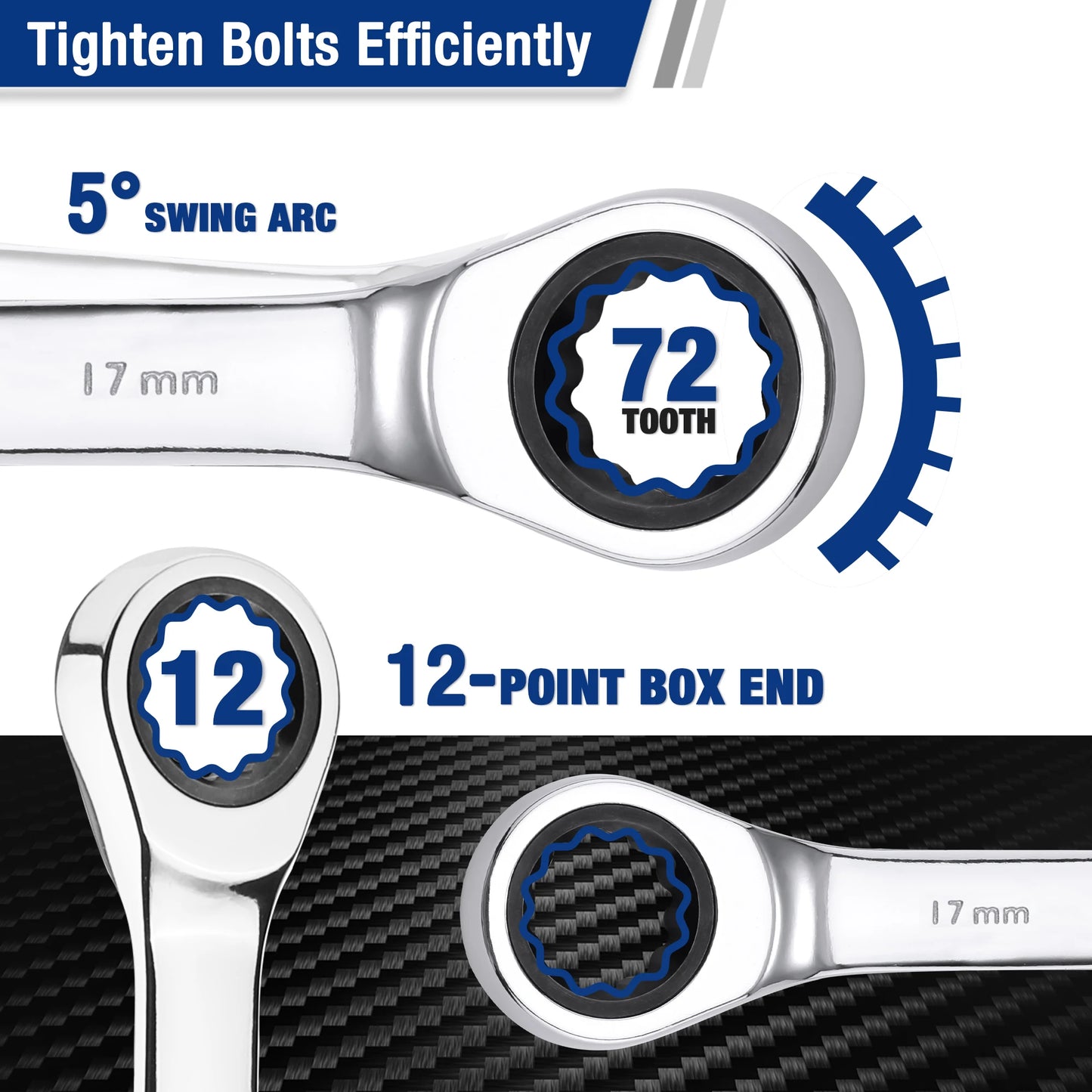 WORKPRO Ratcheting Wrench Set 21pc With Box 72 Teeth