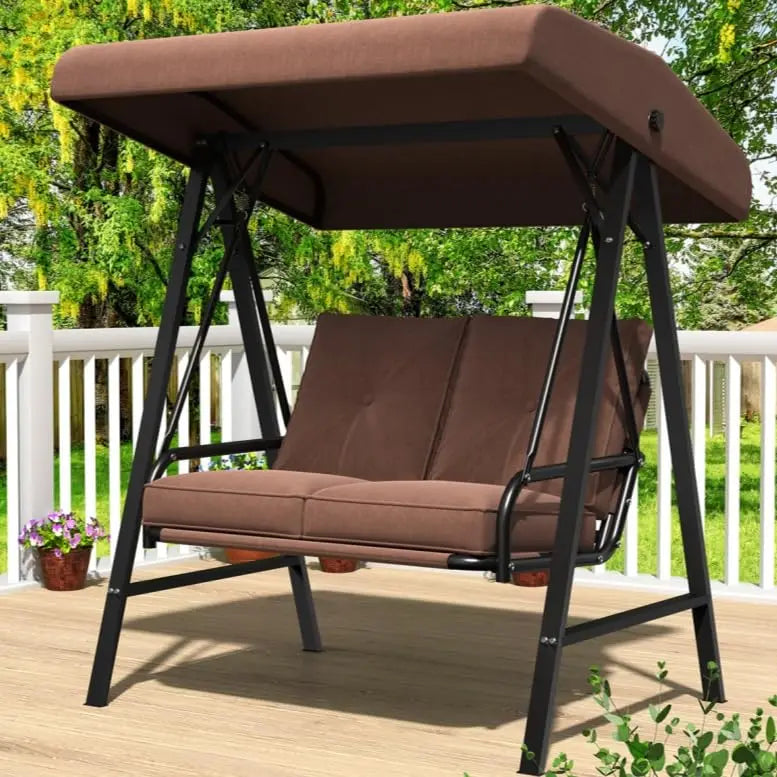 Durable Outdoor Patio Swing Chair With Adjustable Canopy