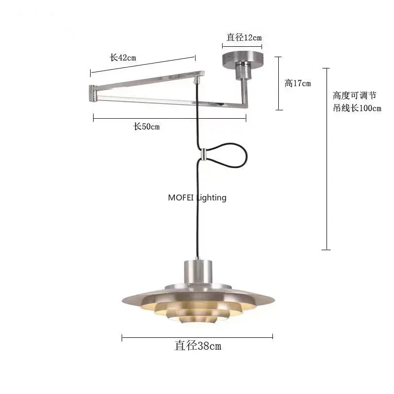 Nordic Lamp White Silver Metal E27 Minimalism LED Chandelier Art Design Kitchen Bedroom Home Decoration Adjustable Pendant Light