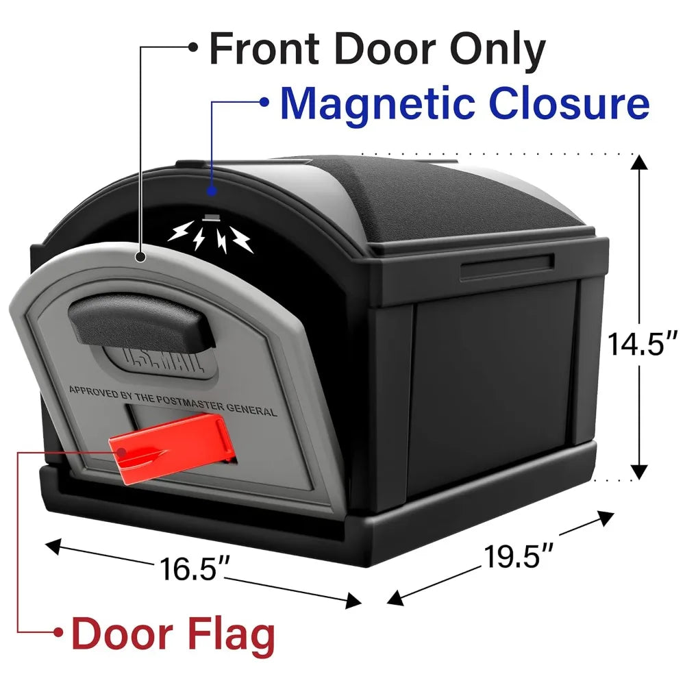 Extra Large Capacity Mailbox Weather-Resistant Durable No-Dig Front Door Mount, Custom