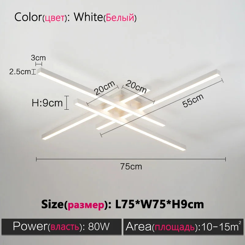 Siltlake LED Ceiling Lamp Square Chandelier Nordic Minimalist Design