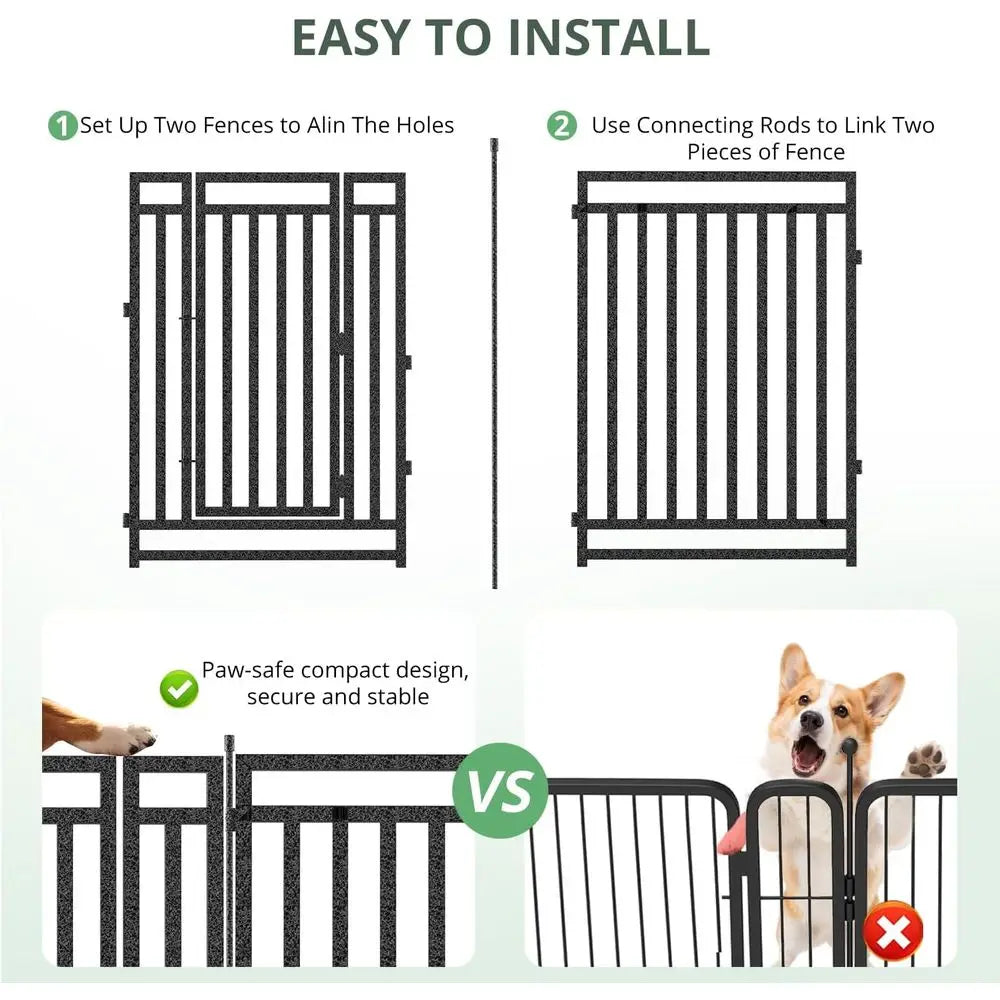 Portable Metal Dog Playpen for Indoor Outdoor Use and Camping