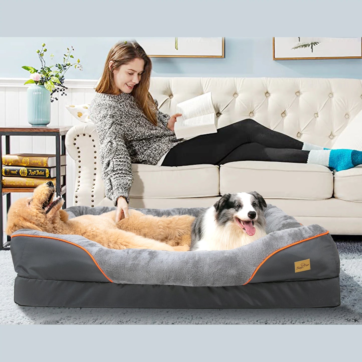 BINGOPAW Dog Bed With Removable Washable Cover And Anti Allergy