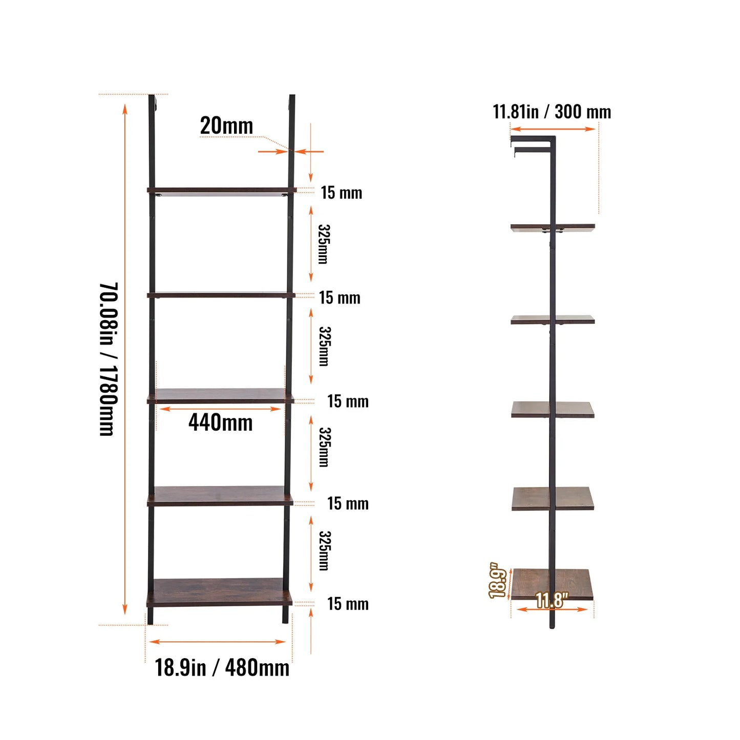 Industrial Pipe Shelf Wall Mount Rustic Wood Shelves Bracket Rack