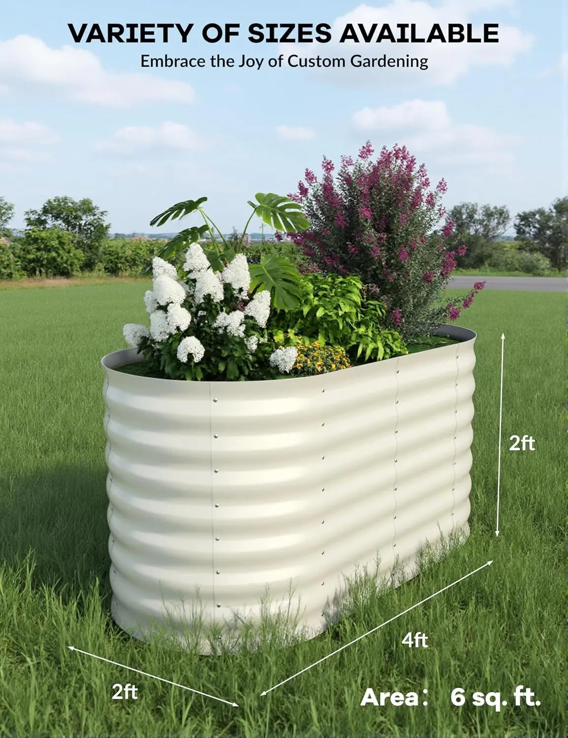 TWISTER.CK Galvanized Raised Garden Bed Kit For Vegetables And Herbs