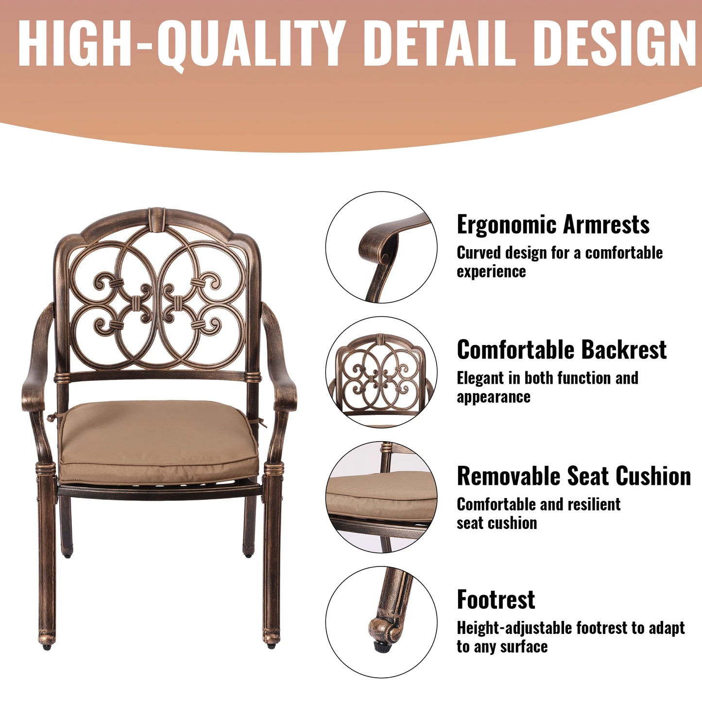 9-Piece Outdoor Patio Dining Set for 8 with Umbrella Hole, 86.6" Oval Cast Aluminum All-Weather Outdoor Table and Chairs with Cu
