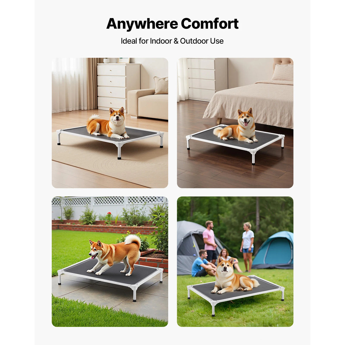 SucceBuy Elevated Dog Bed With Breathable Mesh And Metal Frame