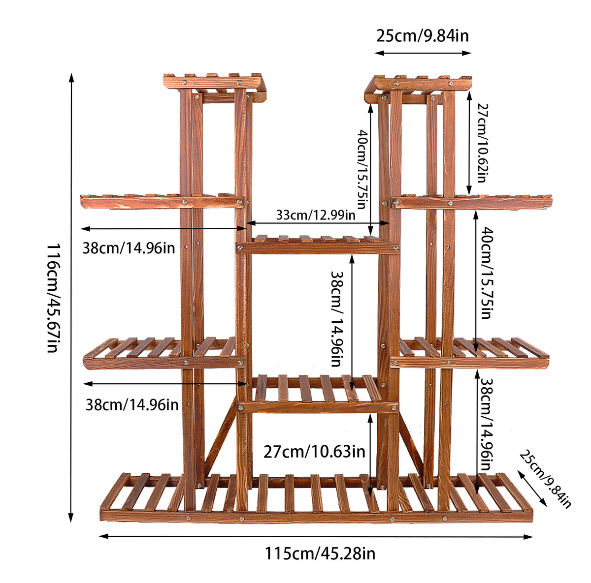 Wisfor Wooden Plant Shelf Multi Tier Flower Pot Display Stand