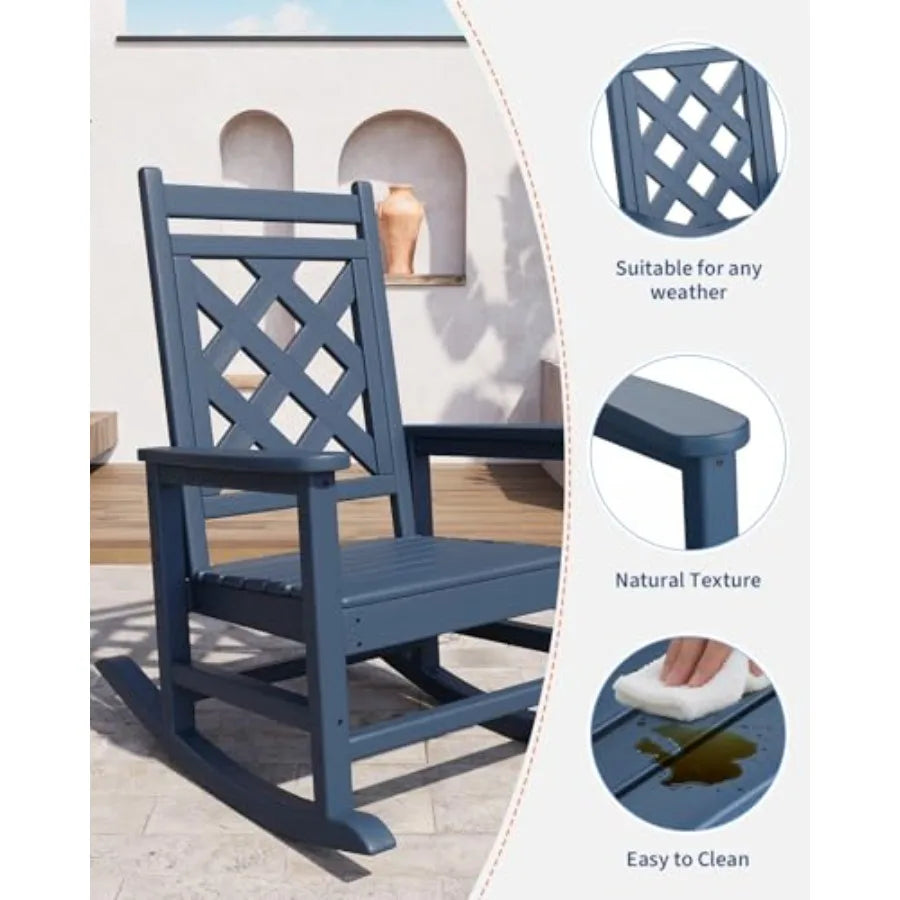 Outdoor Rocking Chair HDPE Weather Resistant Patio Rocker