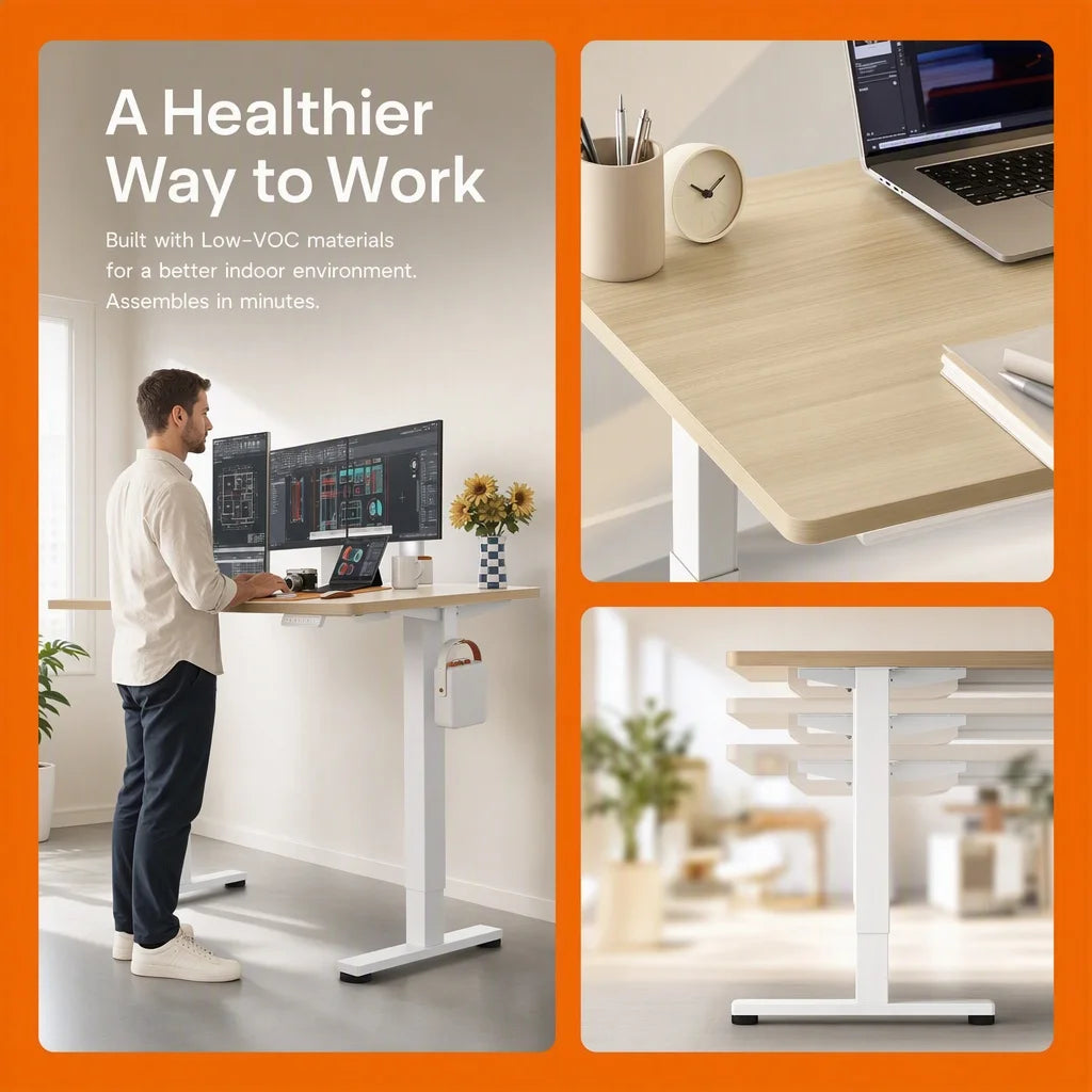 K Kyspho Electric Height Adjustable Standing Desk With Memory