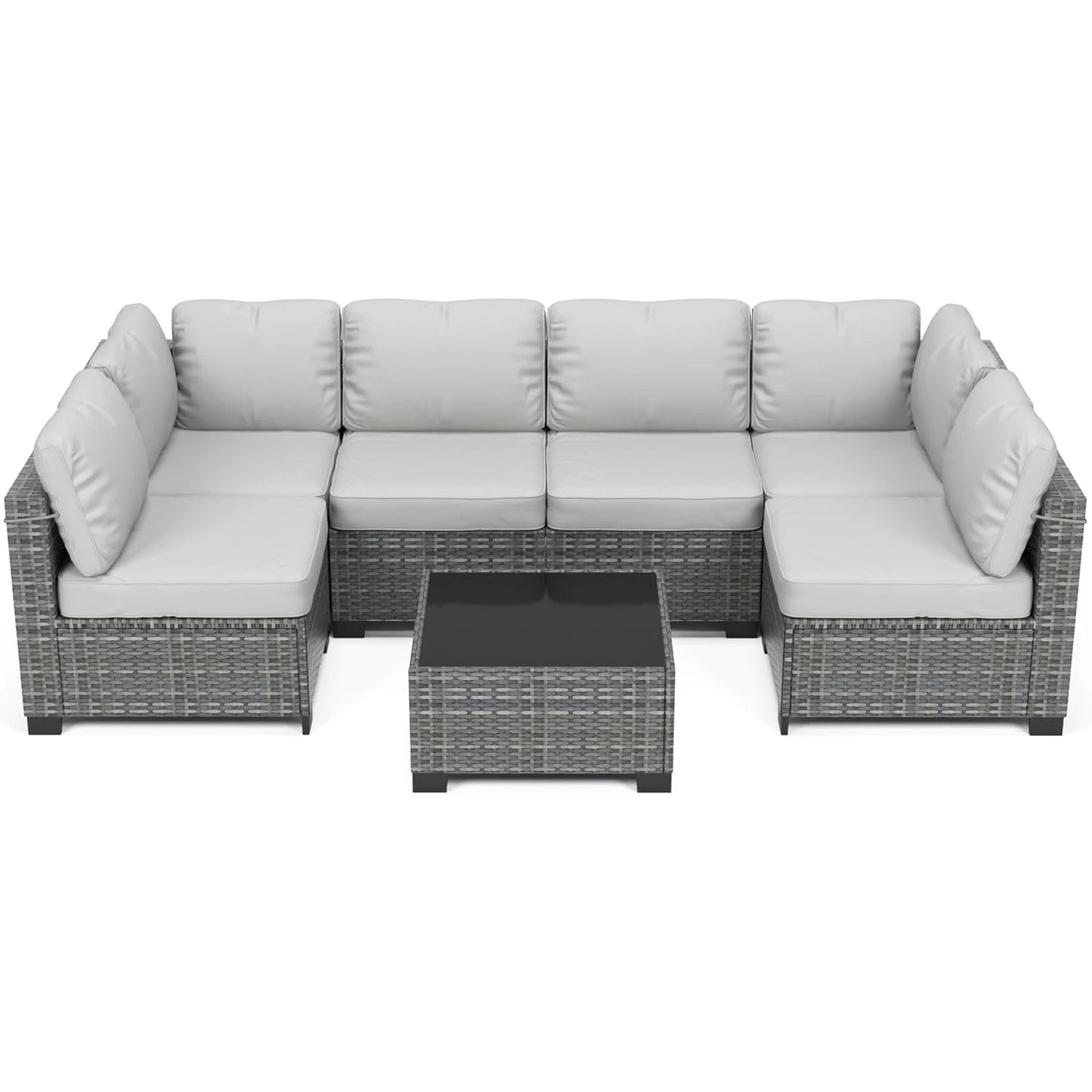 HobbyLane Seven Piece Modular Outdoor Furniture Set