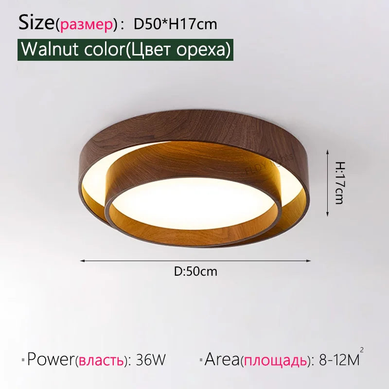 FLDY Menvix Nordic Walnut Wood LED Ceiling Chandelier