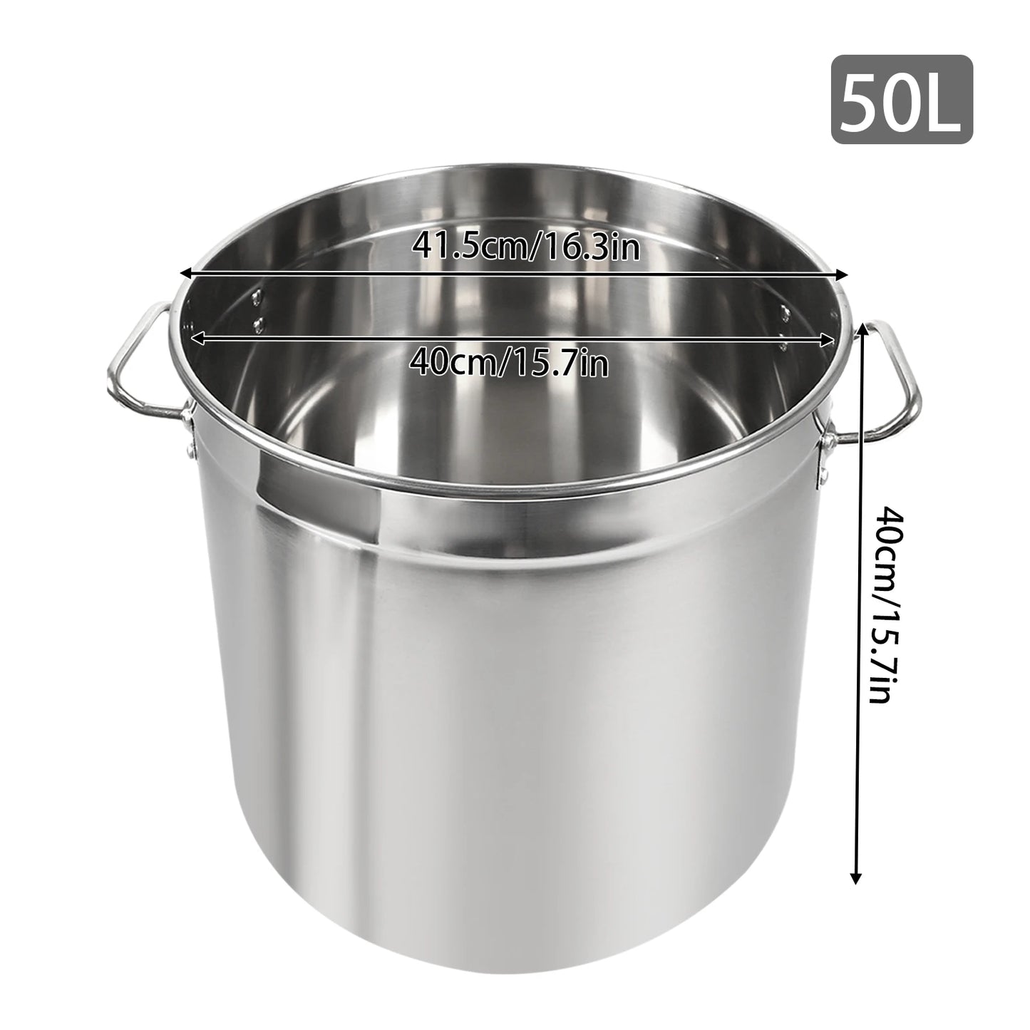 Stainless Steel Stock Pot With Lid And Handles 35/50/70L