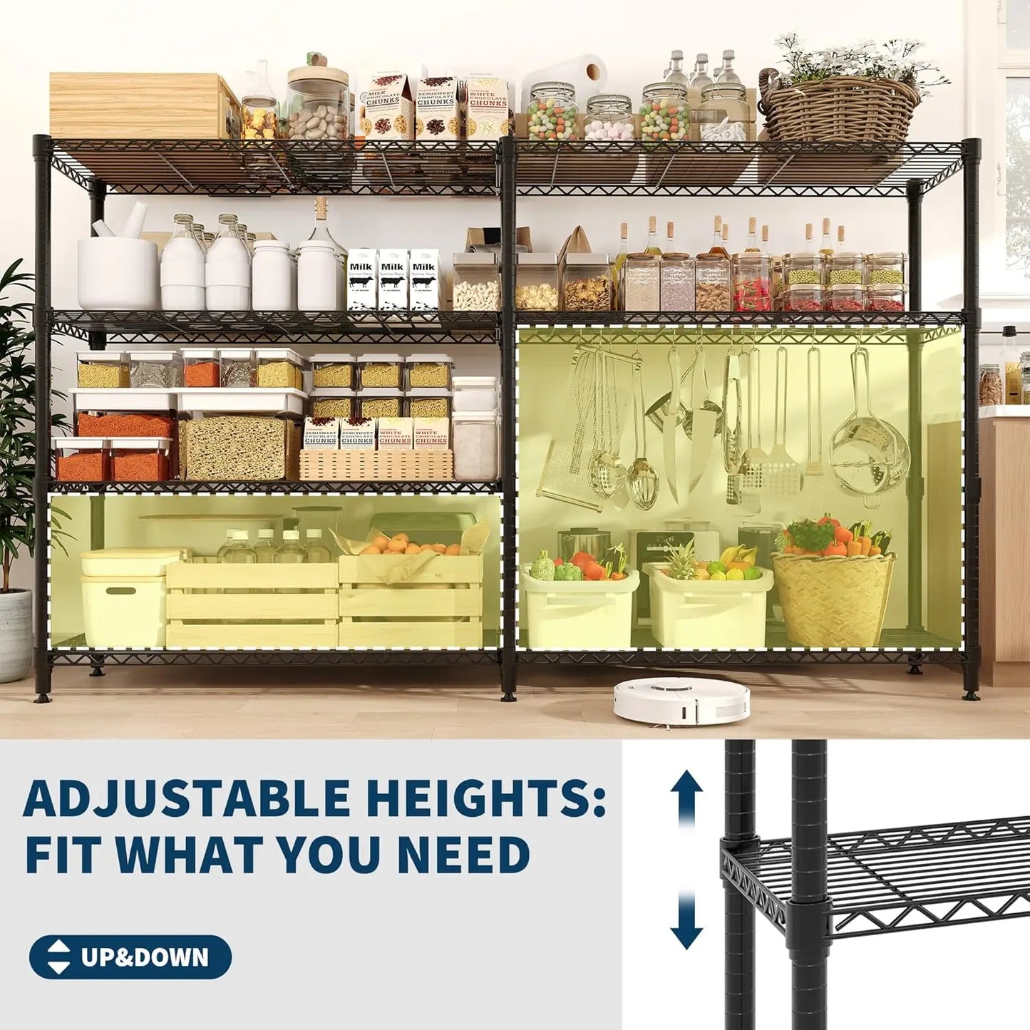 Twister.Ck Heavy Duty Metal Storage Shelves Adjustable For Kitchen Garage