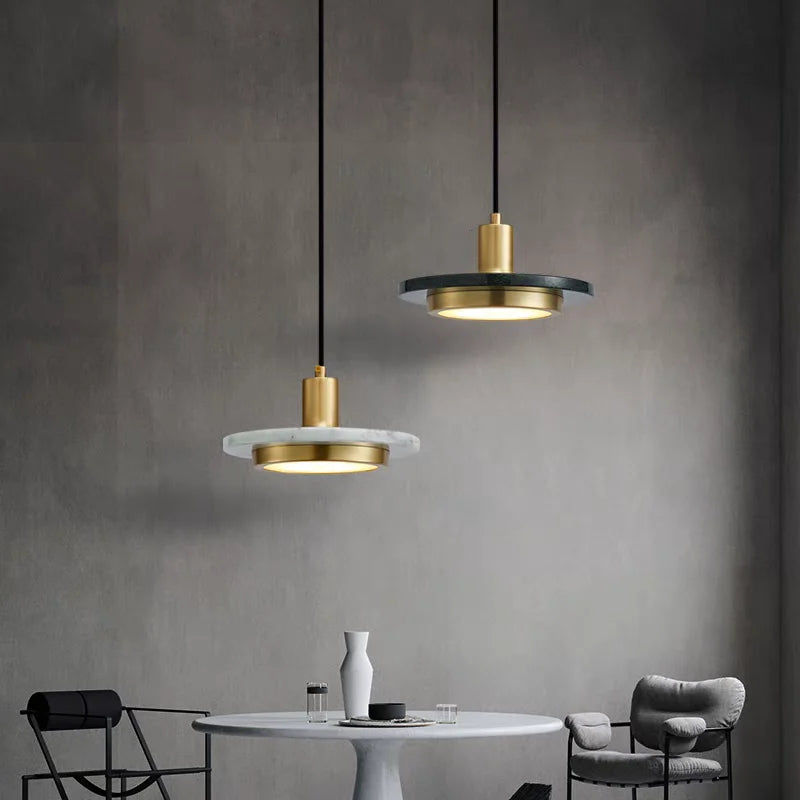 2025 Minimalist LED Marble Pendant Lights Dining Table Chandelier Hanging Light Chandelier Home Decoration Bedroom Bedside Lamp