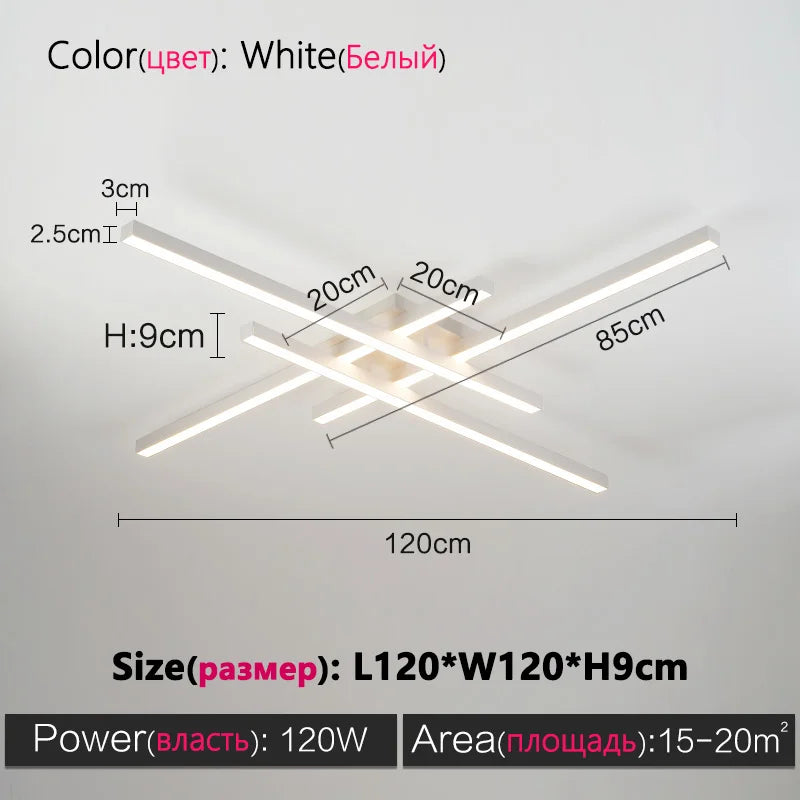 Siltlake LED Ceiling Lamp Square Chandelier Nordic Minimalist Design
