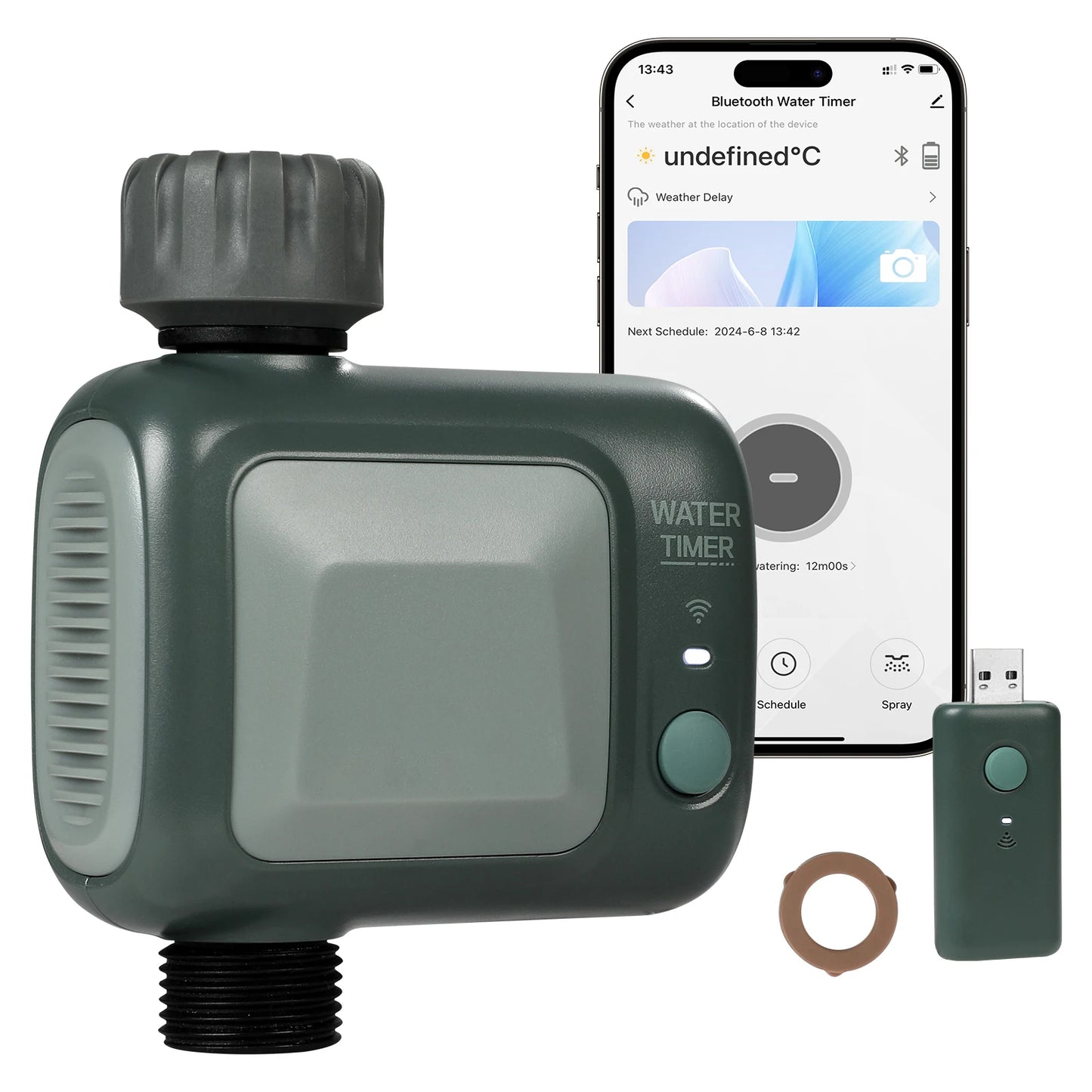 SucceBuy WiFi Sprinkler Timer Single/Two Outlet Smart Hose Faucet Water Timer APP Control/Voice Control, IPX6 for Yard Watering