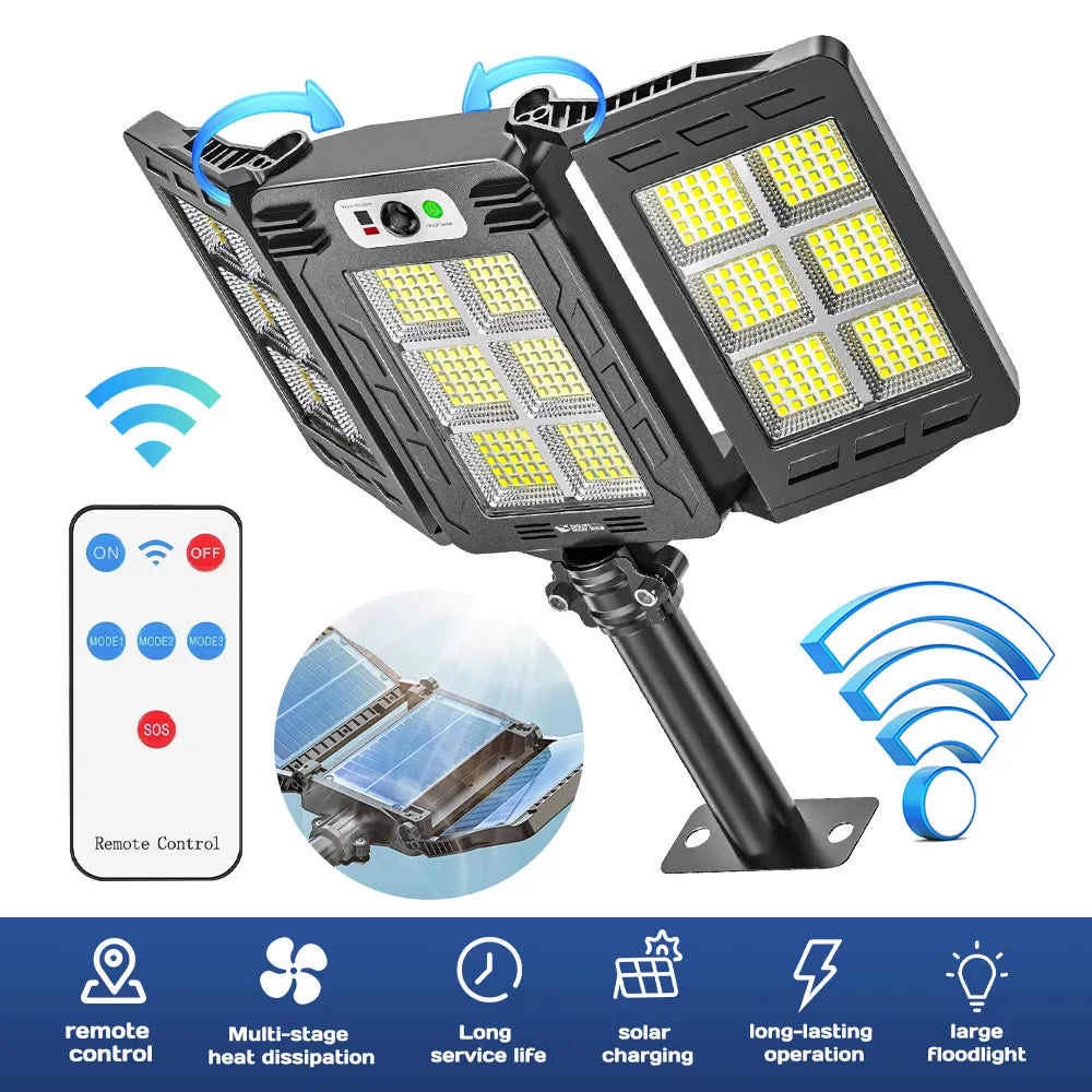 LED Solar Sensor Street Light Waterproof 3 Mode Outdoor Lamp