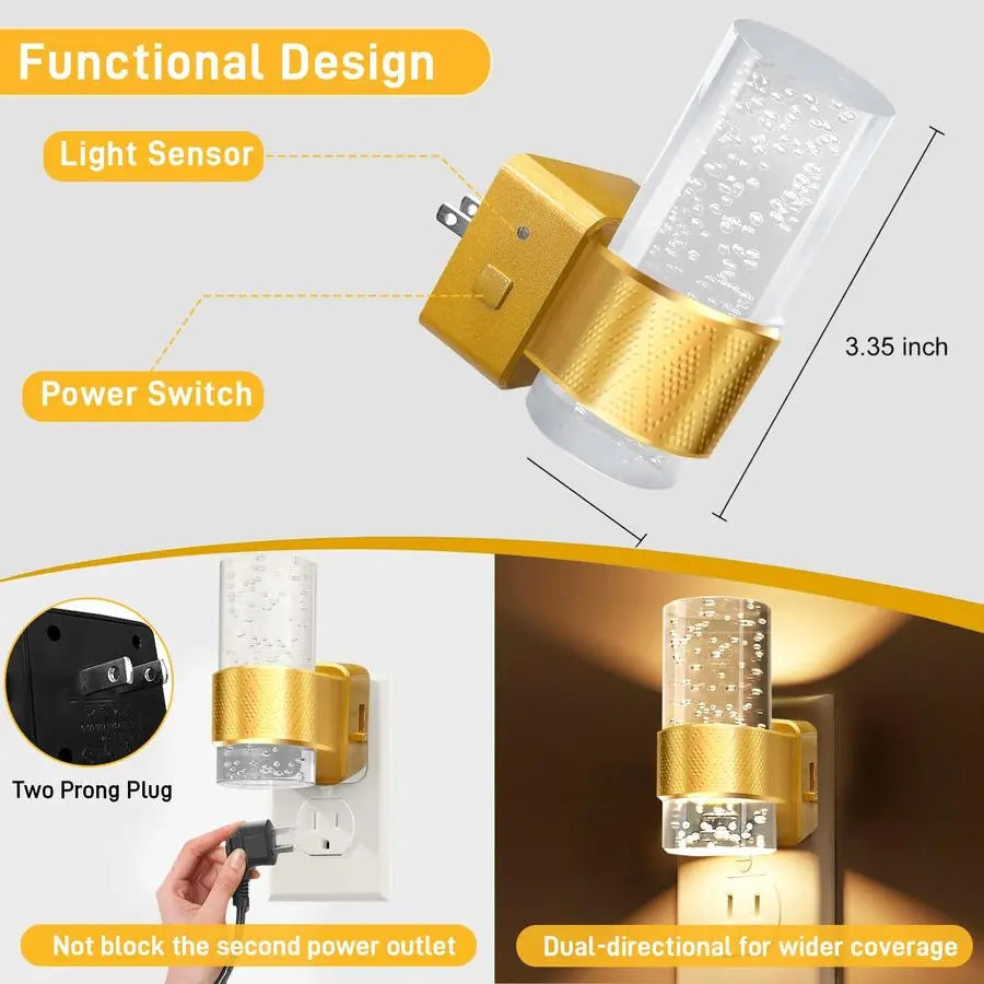 Plug In Dimmable Night Light With Dusk To Dawn Sensor