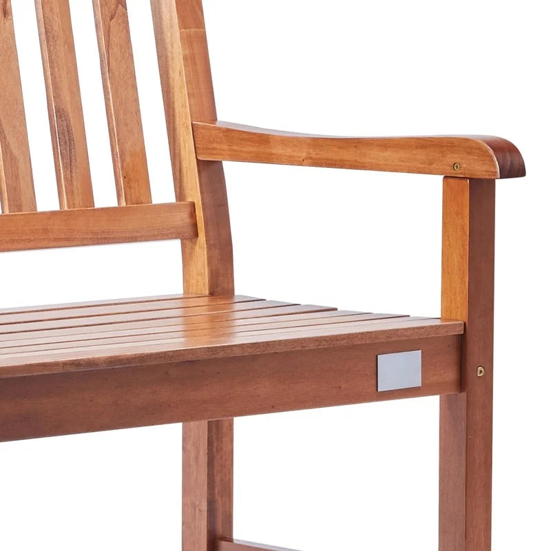 50" Wood Garden Bench with Backrest and Armrests, 800 lbs Capacity, Outdoor Patio Bench for Yard, Park, Front Porch
