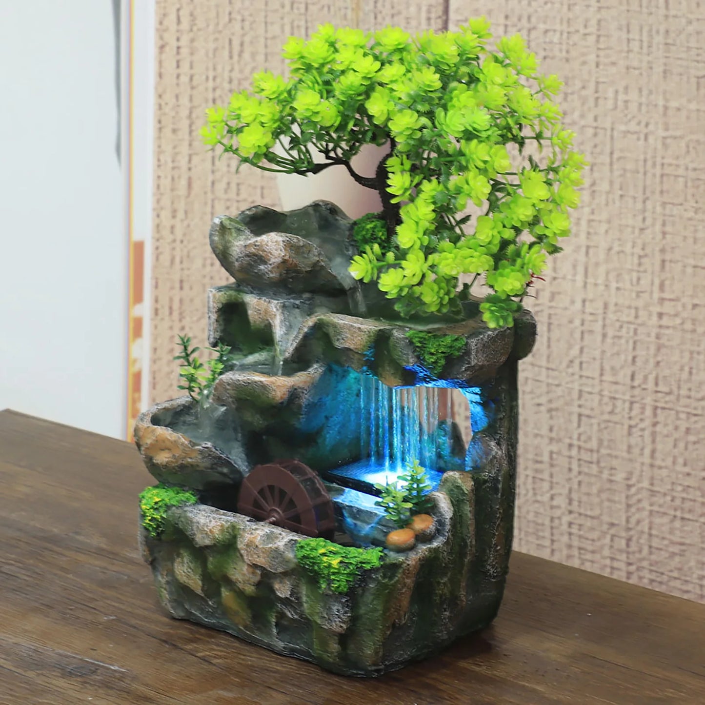 Indoor Room Fountain Waterfall Decor With LED Lighting Zen