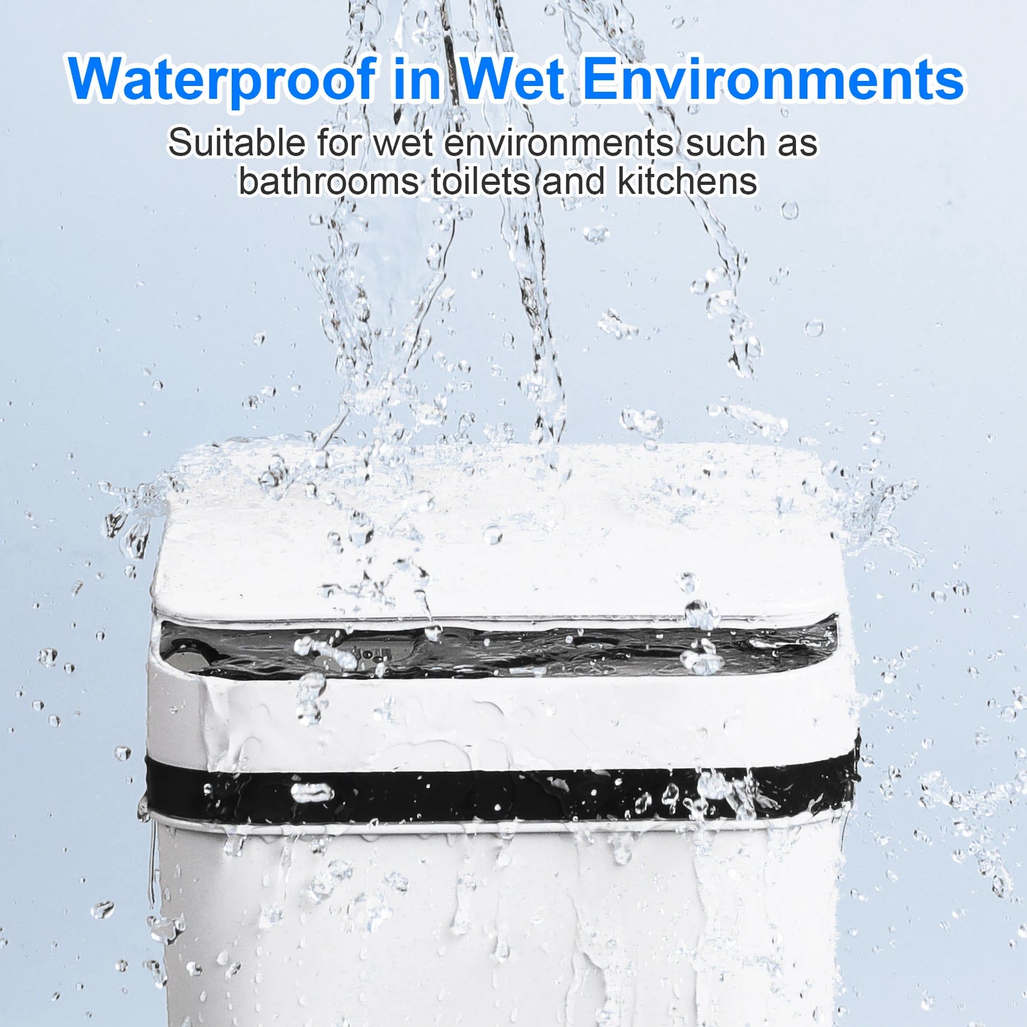 2 Pack 12L Touchless Bathroom Trash Cans With Sensor Lid