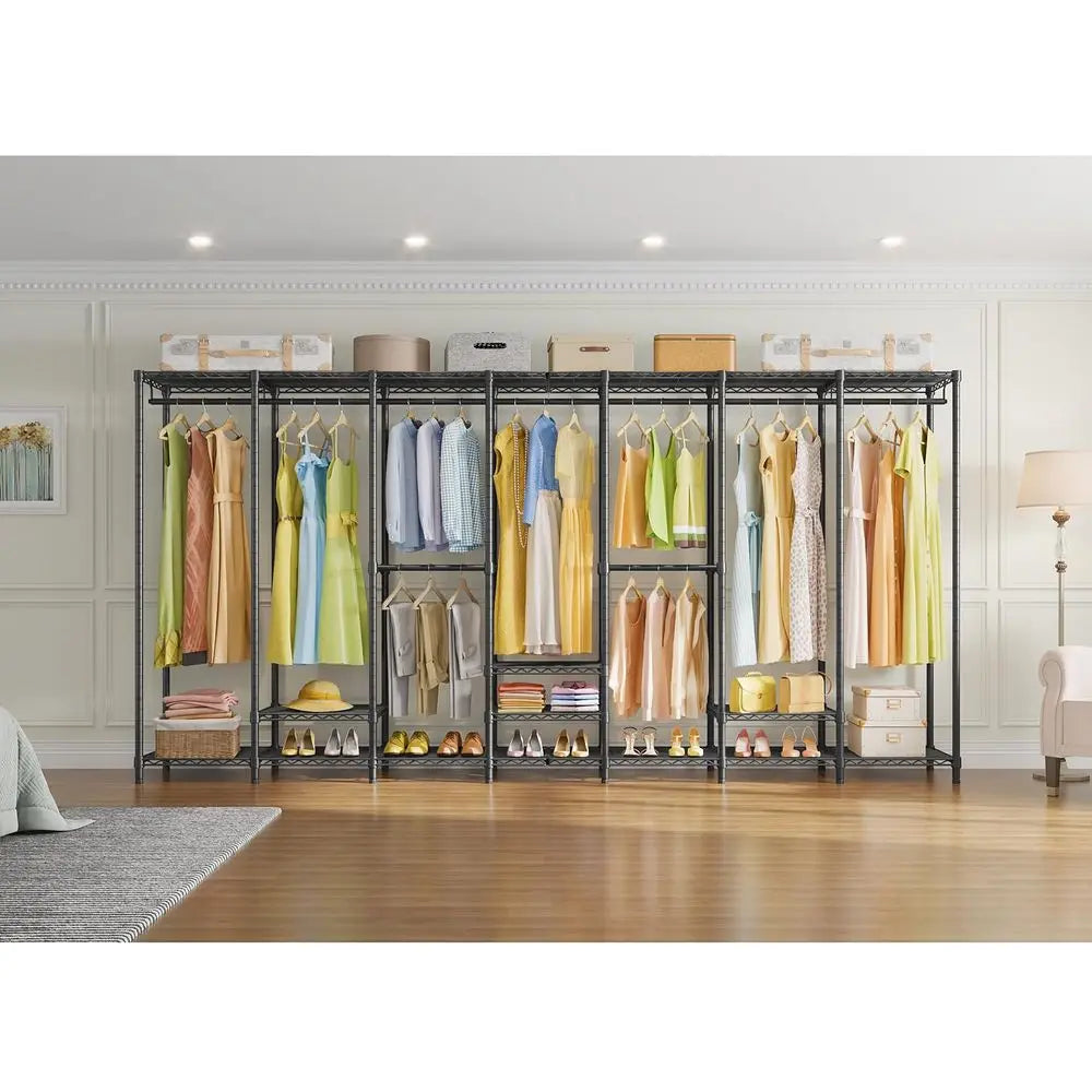 U70 Extra Large Heavy Duty Clothes Rack, Freestanding Portable Closet for Bedroom Storage Wardrobe Closet Organizer Wire Clothi