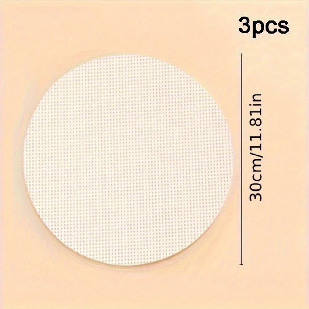 3pcs/set Reusable Silicone Non-Stick Steamer Liners, Round Steaming Mat for Bamboo Steamer Cooking, Heat Resistant Kitchen