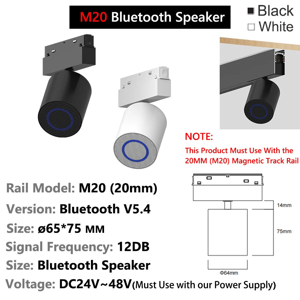 Magnetic Track Bluetooth Speaker Wireless Stereo Sound