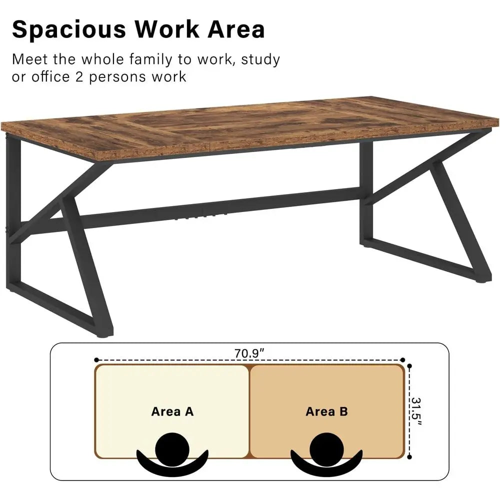 L Shaped Metal Wood Computer Desk For Home Office Gaming